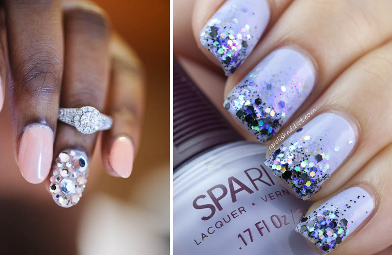 Glitter Wedding Nails
 Nail Tips From The Experts Your Wedding Day