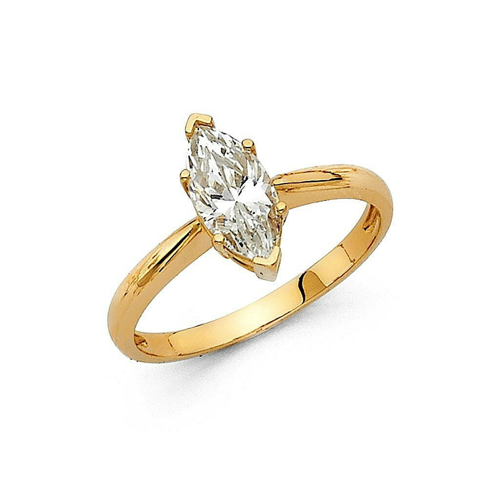 Gold And Diamond Rings
 1 Ct Marquise Solitaire Engagement Wedding Promise Ring