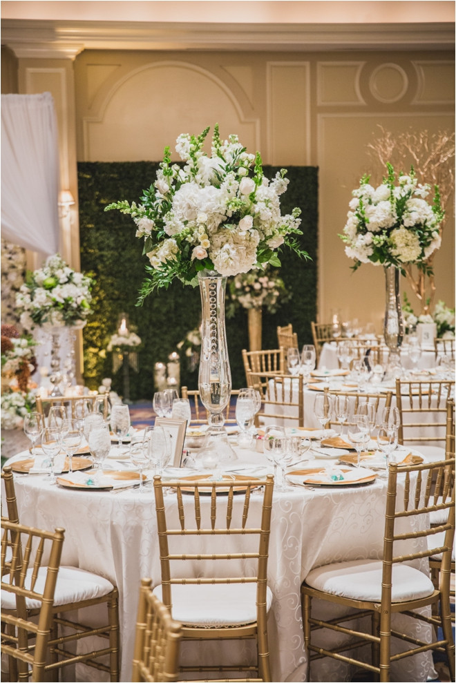 Gold And White Wedding Decor
 White Gold Champagne & Green Wedding at The Houstonian