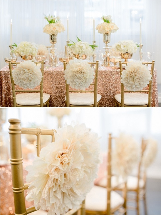 Gold And White Wedding Decor
 Glamorous Rose Gold Wedding Ideas
