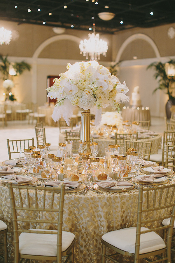 Gold And White Wedding Decor
 Glamorous Gatsby Inspired White and Gold Wedding Napa
