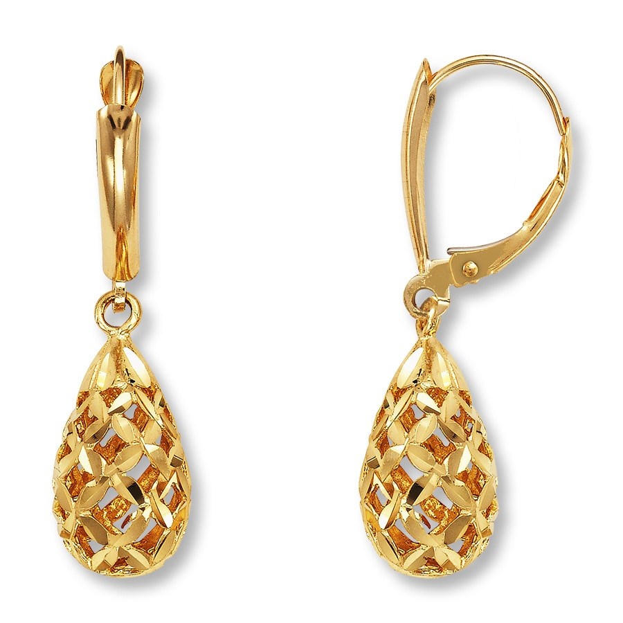 Gold Drop Earrings
 14k Gold Drop Earrings Amazing Deal Blush Diamond