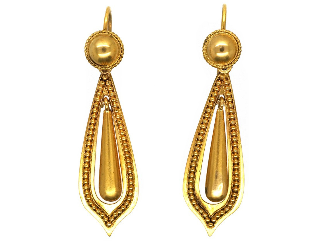 Gold Drop Earrings
 Victorian 15ct Gold Drop Earrings The Antique Jewellery