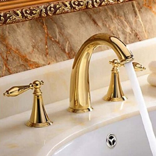 Gold Faucet Bathroom
 Senlesen Gold Finish Widespread Two Handles Bathroom Sink