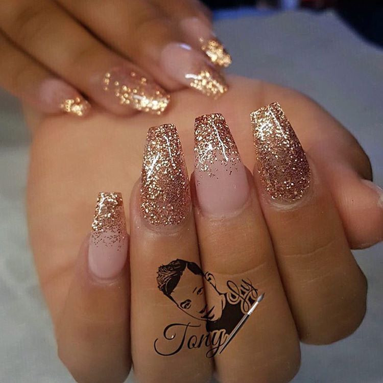 Gold Glitter Acrylic Nails
 15 best gold nails designs for fall Page 2 of 14