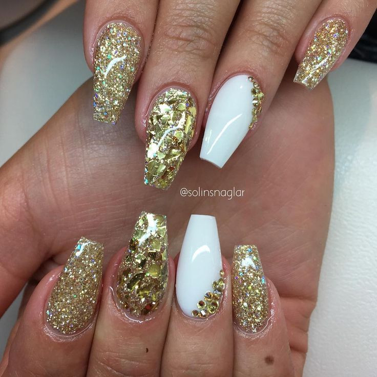 Gold Glitter Nails Designs
 Top 60 Gorgeous Glitter Acrylic Nails