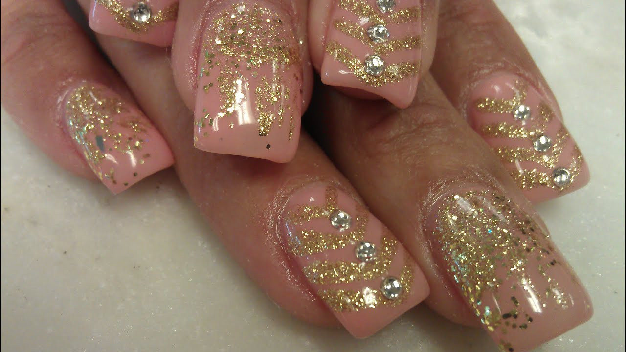 Gold Glitter Nails Designs
 HOW TO GEL COLOR GOLD GLITTER NAIL DESIGNS PART 2