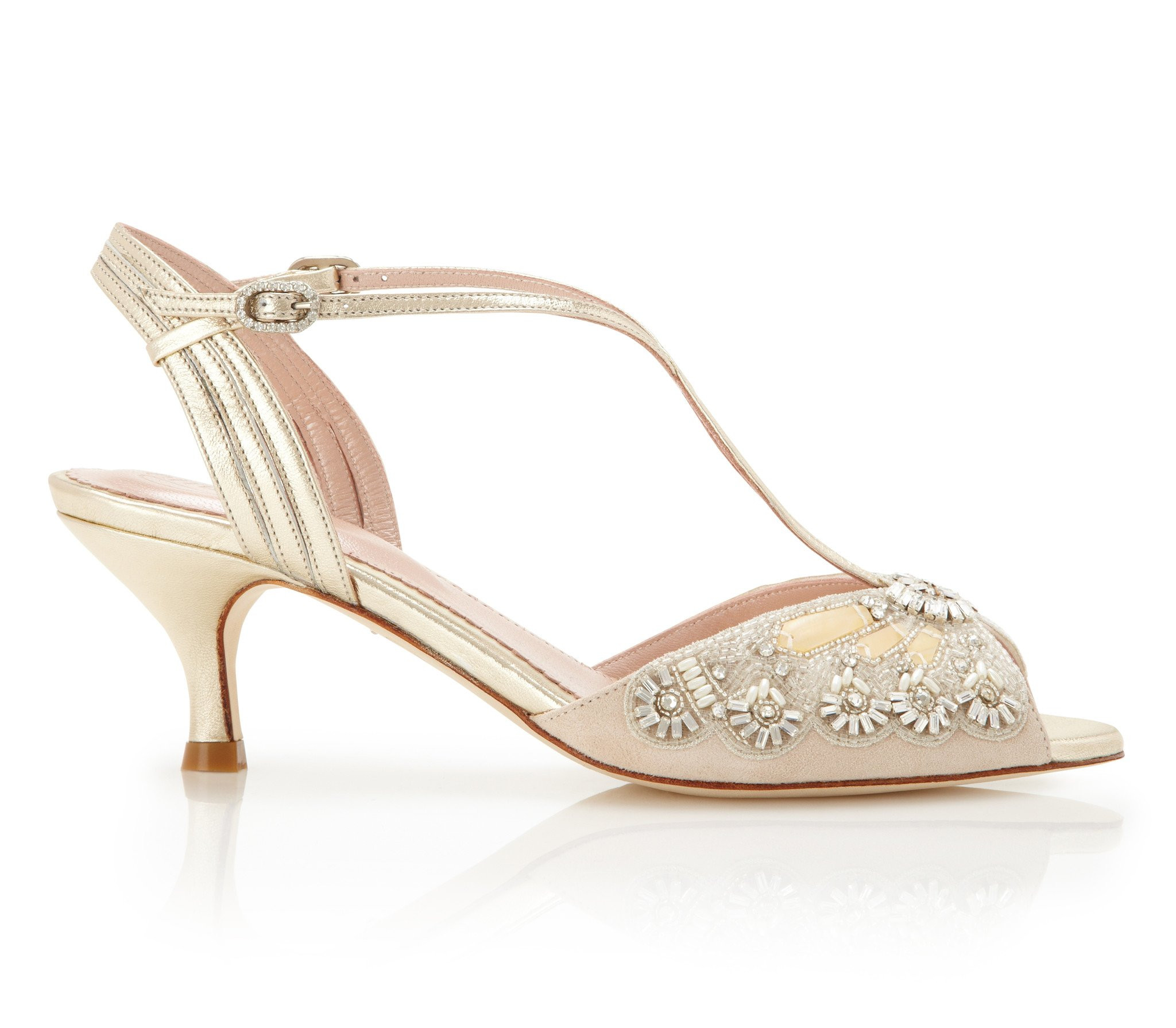 Gold Wedding Shoes Low Heel
 Buy the Stylish Ella Gold Bridal Shoes line – Emmy London