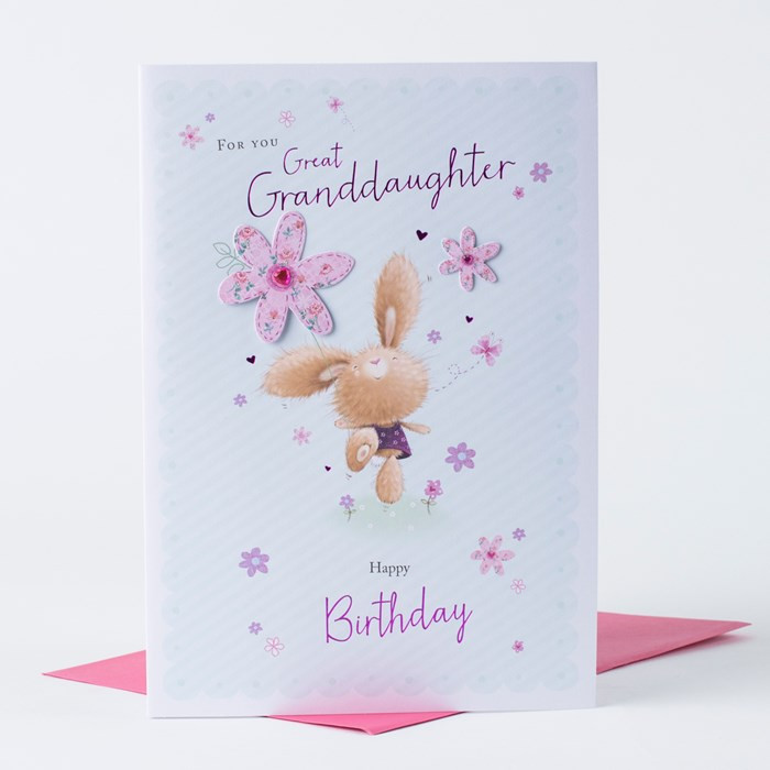Good Birthday Cards
 Birthday Card Great Granddaughter Rabbit