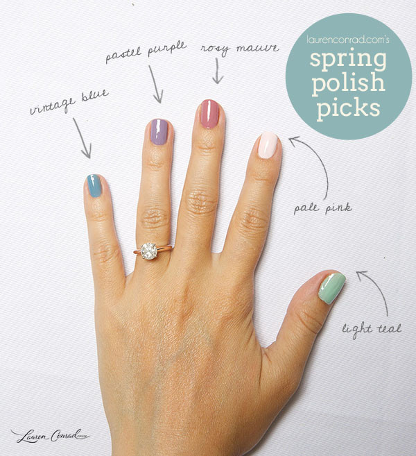Good Spring Nail Colors
 Nail Files Mani Pedi Pairings Lauren Conrad