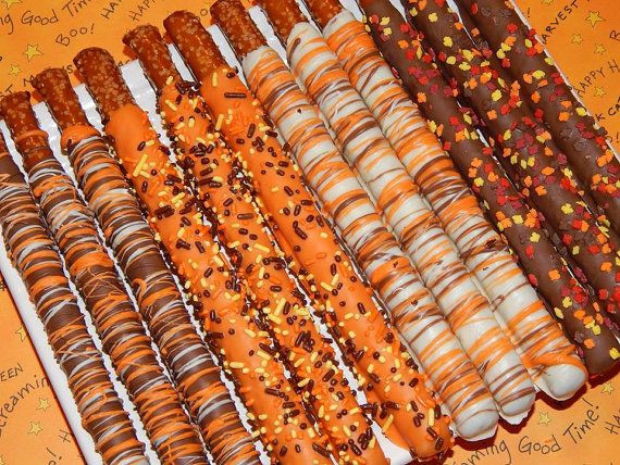 Gourmet Chocolate Covered Pretzels Recipe
 Gourmet Chocolate Covered Pretzel Rods for Fall