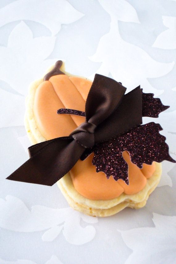 Gourmet Decorated Shortbread Cookies
 Fall Gourmet Shortbread decorated Pumpkin by