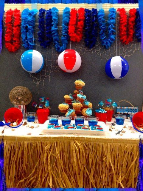 Graduation Beach Party Ideas
 Ideas for room set up Sand pails for kid s buckets too