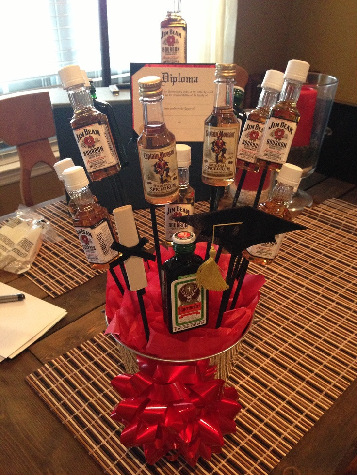 Graduation Gift Ideas For Men
 Alcohol bouquet for a guy graduating college