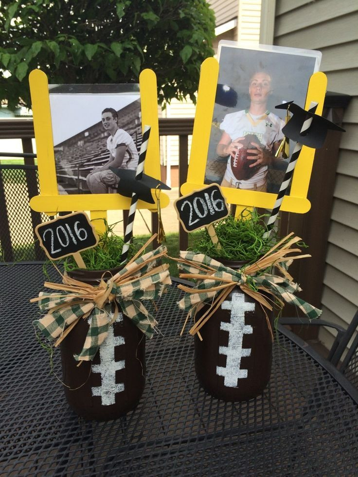 Graduation Party Gift Table Ideas
 Football center piece for High School Graduation Used