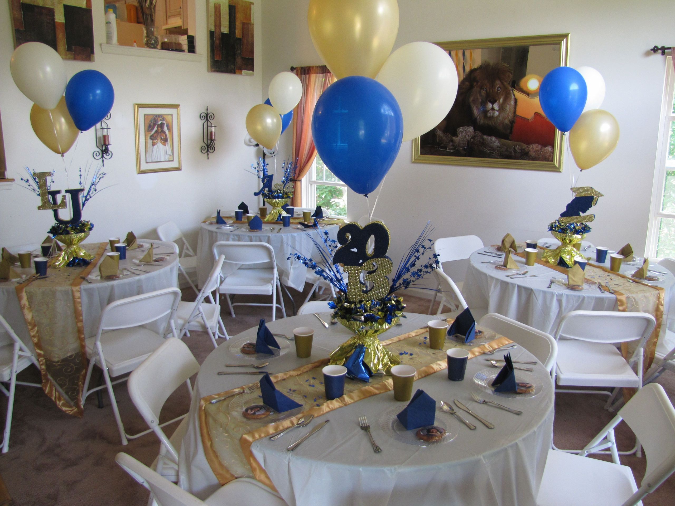 Graduation Party Ideas Blue And Gold
 LaSalle University graduation party gold blue and cream