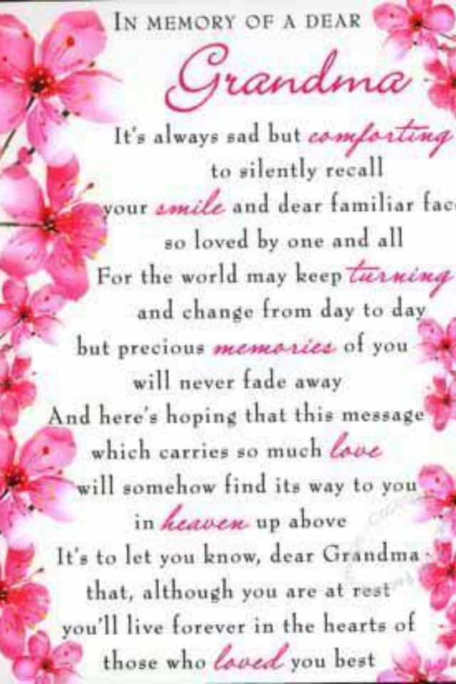 Grandmother Passed Away Quotes
 Grandmother poem Miss you grandmom