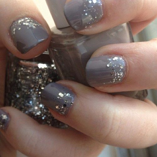 Gray Glitter Nails
 7 best images about Pretty Nail Designs on Pinterest