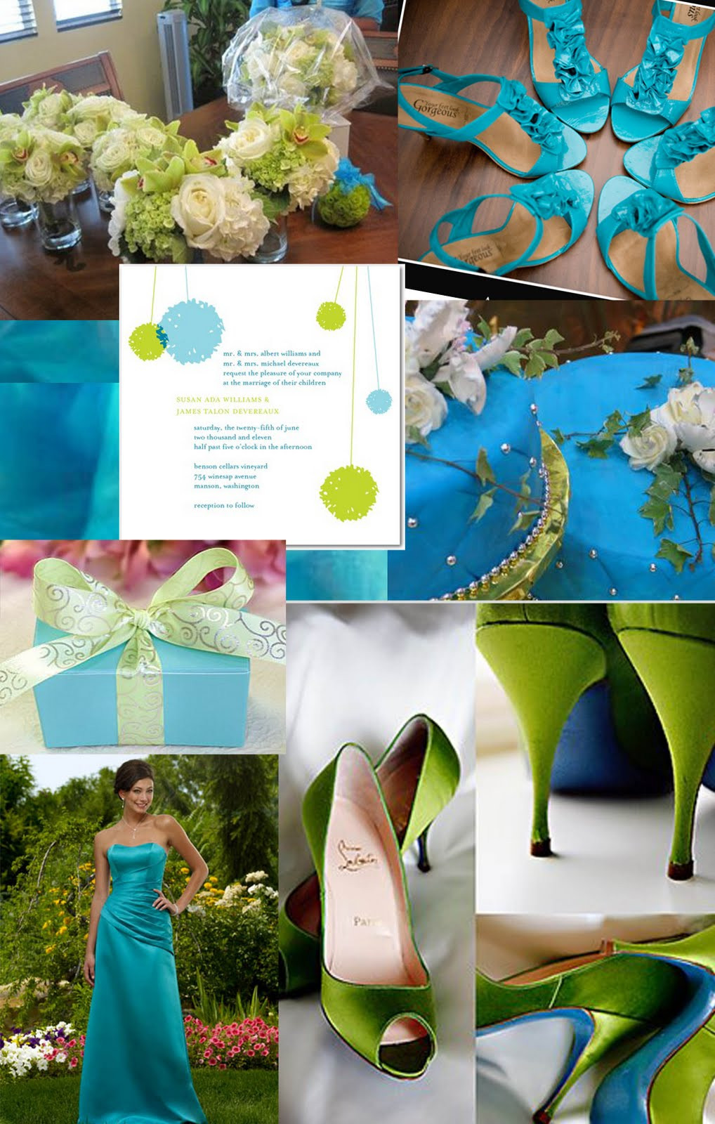 Green And Blue Wedding Colors
 Weddingzilla Blue Green Turquoise Wedding Inspiration Board