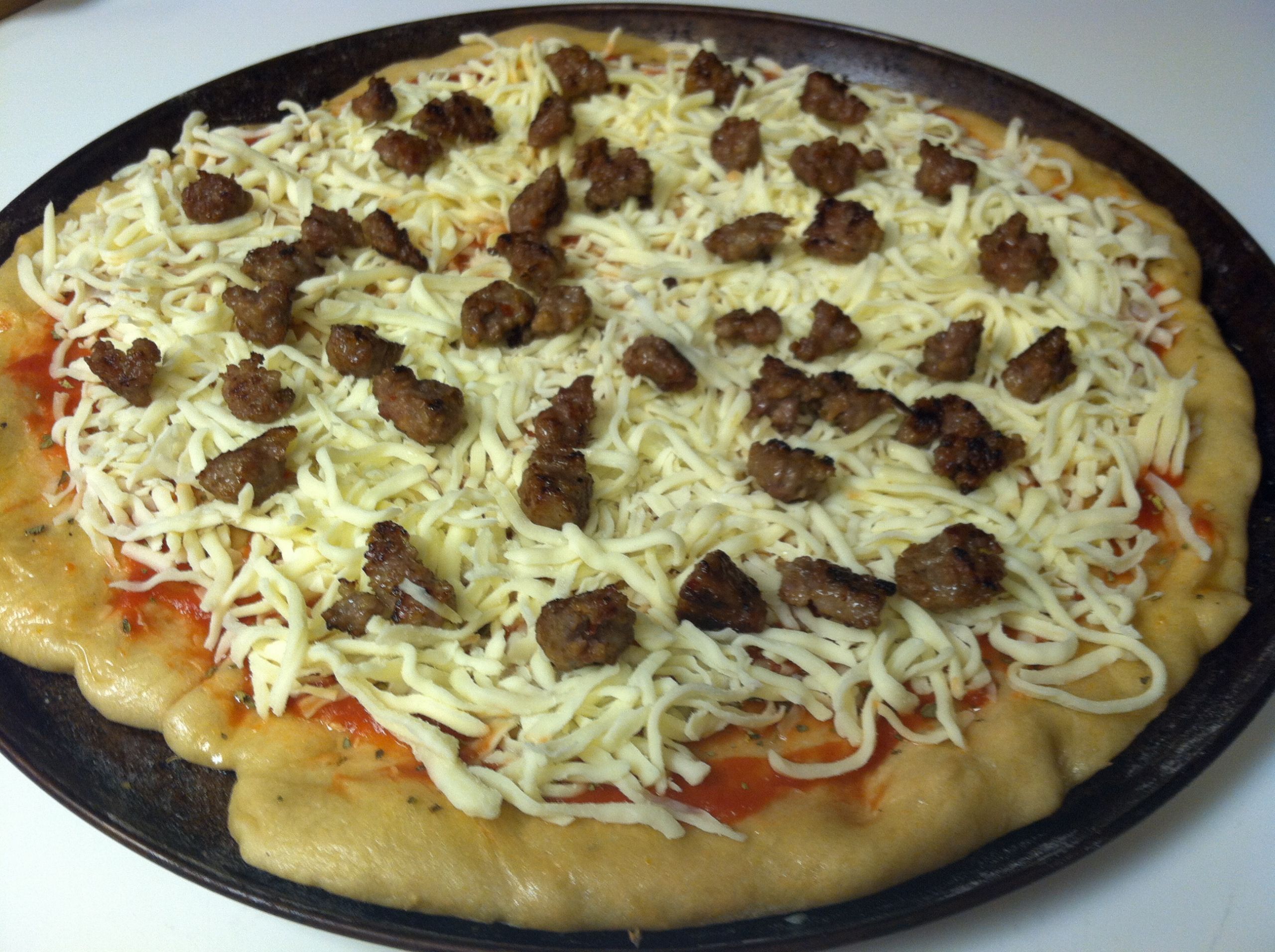Green Onion Pizza
 Sausage & green onion Pizza 004 – Scratch this with Sandy