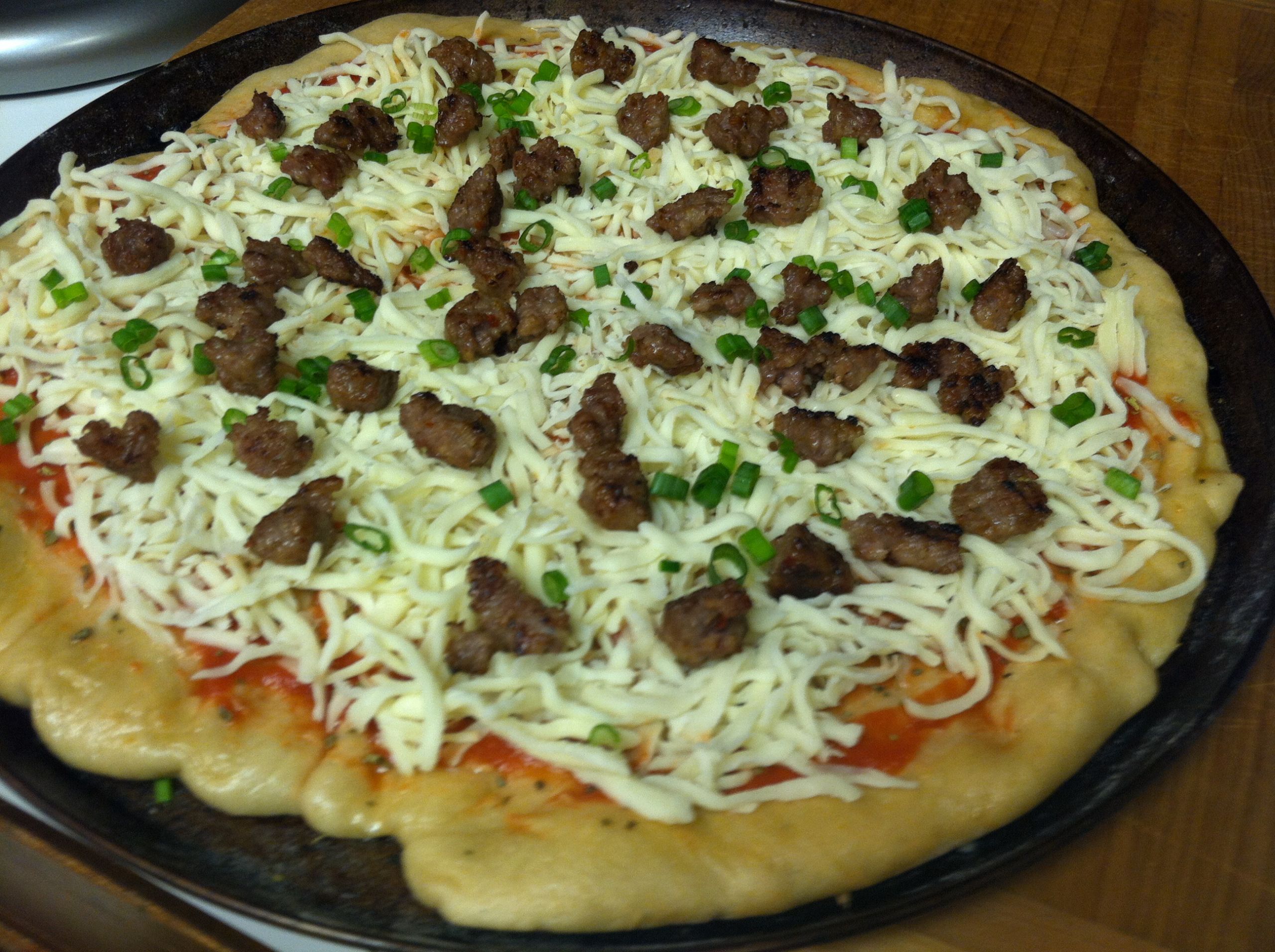 Green Onion Pizza
 Sausage Pizza – Scratch this with Sandy