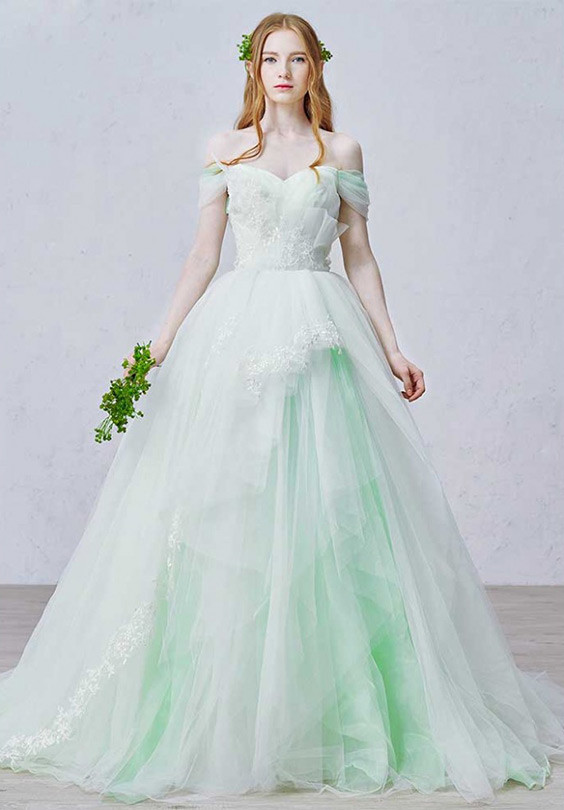 Green Wedding Gowns
 What’s the Meaning of Red Blue Green or Pink in Colored