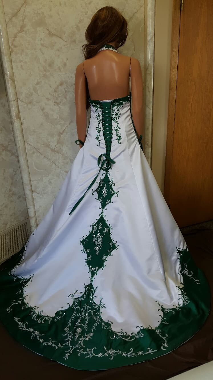 Green Wedding Gowns
 White and emerald green wedding dresses wedding dresses