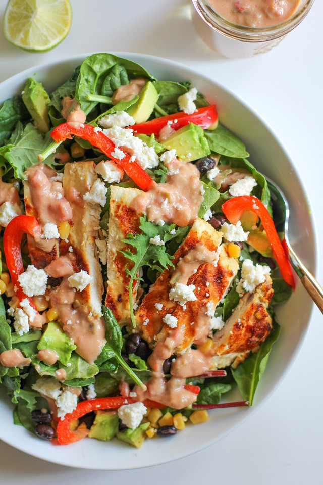 Grilled Chicken For Salad
 Grilled Chicken Salad with Hummus Salsa Dressing The