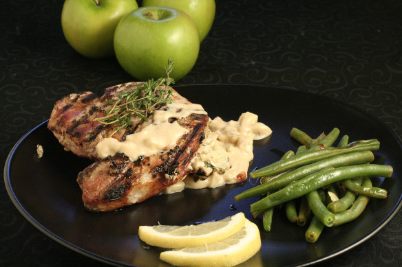Grilled Stuffed Pork Chops
 Grilled Stuffed Pork Chops with Gorgonzola and Apple