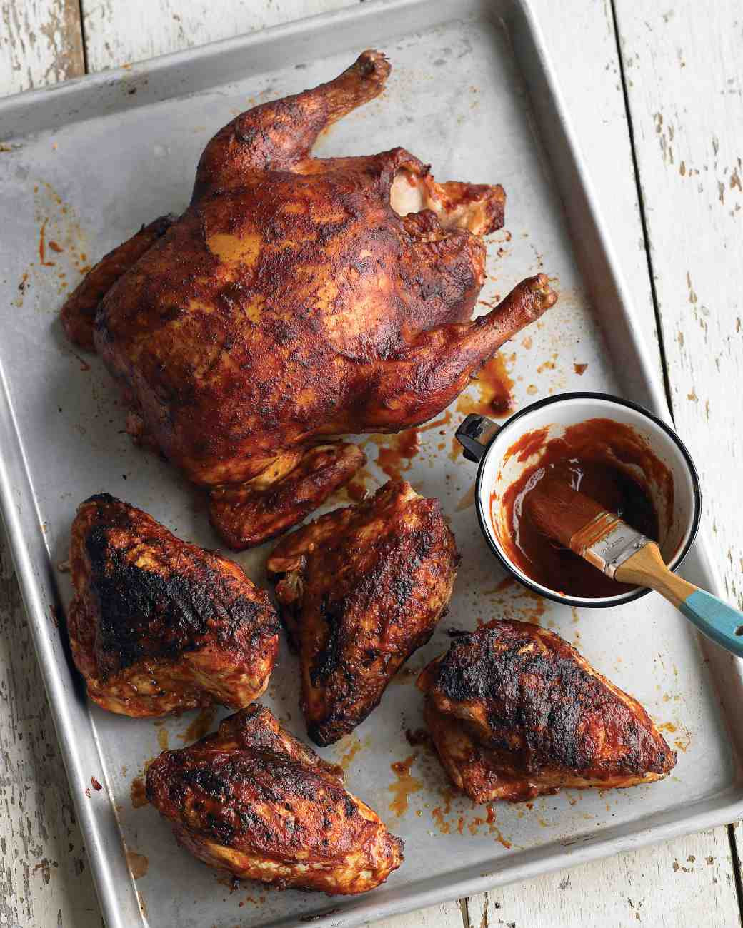 Grilling A Whole Chicken
 Grilled Whole Chicken with Barbecue Sauce Recipe