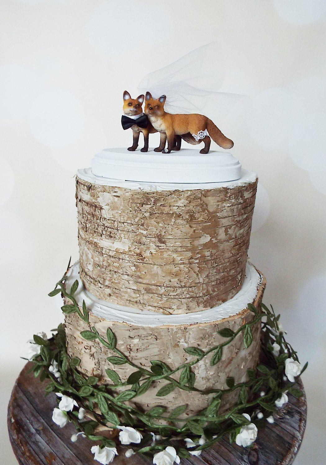 Groom Wedding Cakes
 fox bride and groom wedding cake topper rustic by