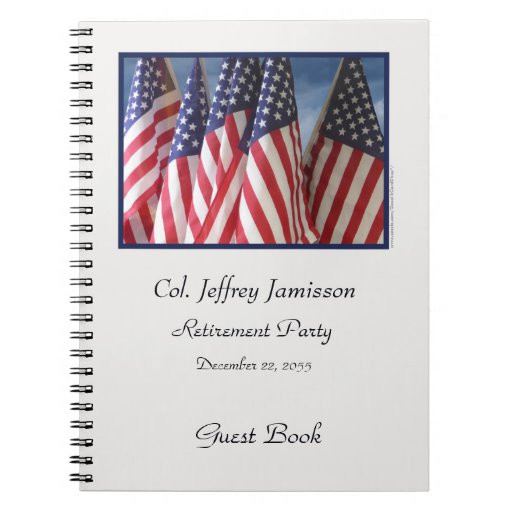 Guest Book Ideas For Retirement Party
 Retirement Party Guest Book American Flags Notebooks