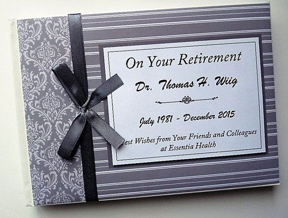 Guest Book Ideas For Retirement Party
 Personalised Grey Retirement Wedding Occassion Guest Book