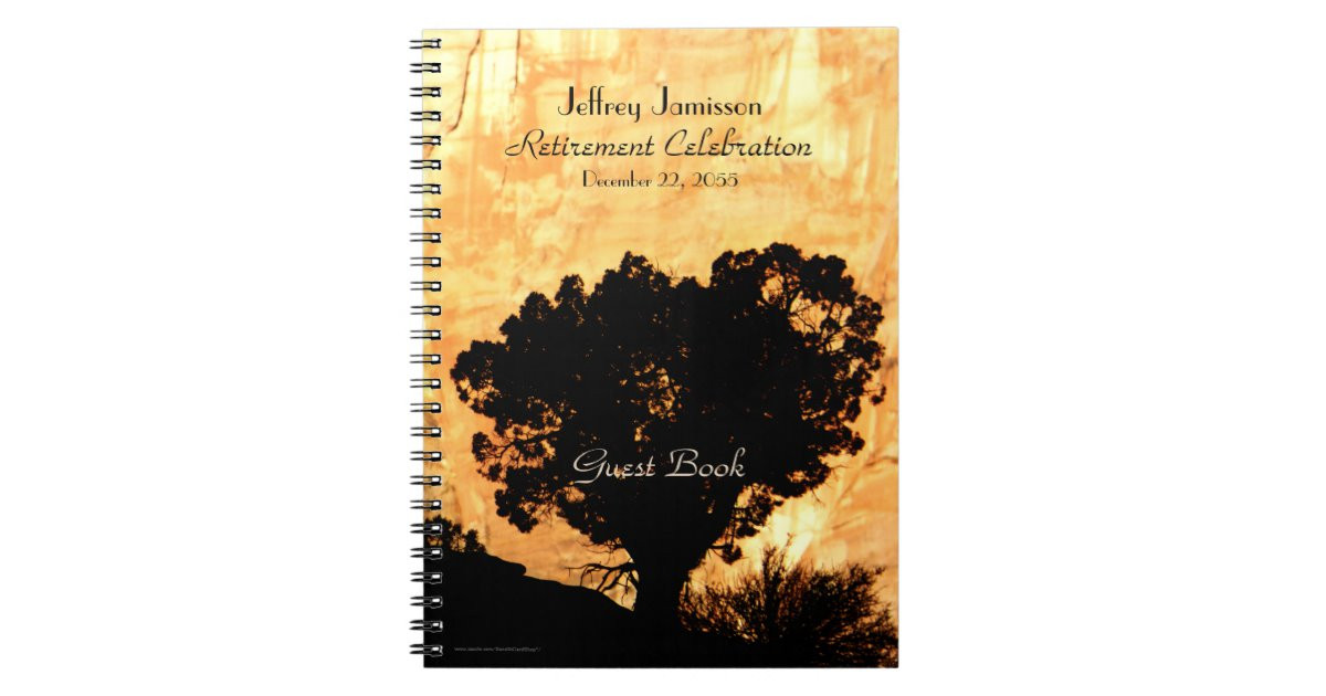 Guest Book Ideas For Retirement Party
 Retirement Party Guest Book Lone Tree Spiral Notebook