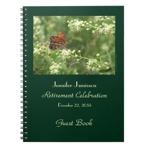 Guest Book Ideas For Retirement Party
 Retirement Party Guest Book Orange Butterfly Notebook