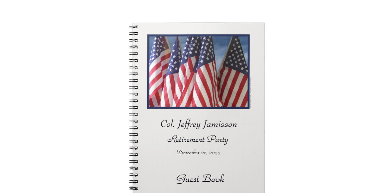 Guest Book Ideas For Retirement Party
 Retirement Party Guest Book American Flags Notebooks