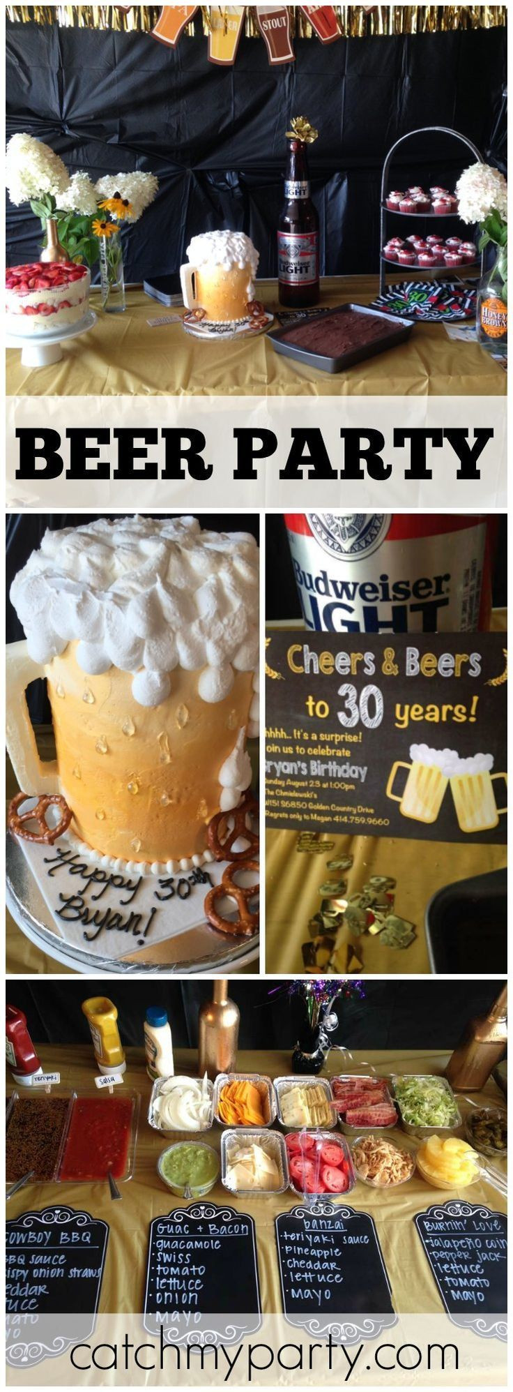 Guy Birthday Party Ideas
 Beer is the theme for this 30th birthday party See more