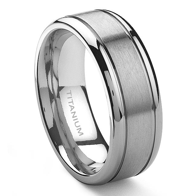 Guy Wedding Rings
 TENSUS Titanium 8mm Grooved Wedding Ring