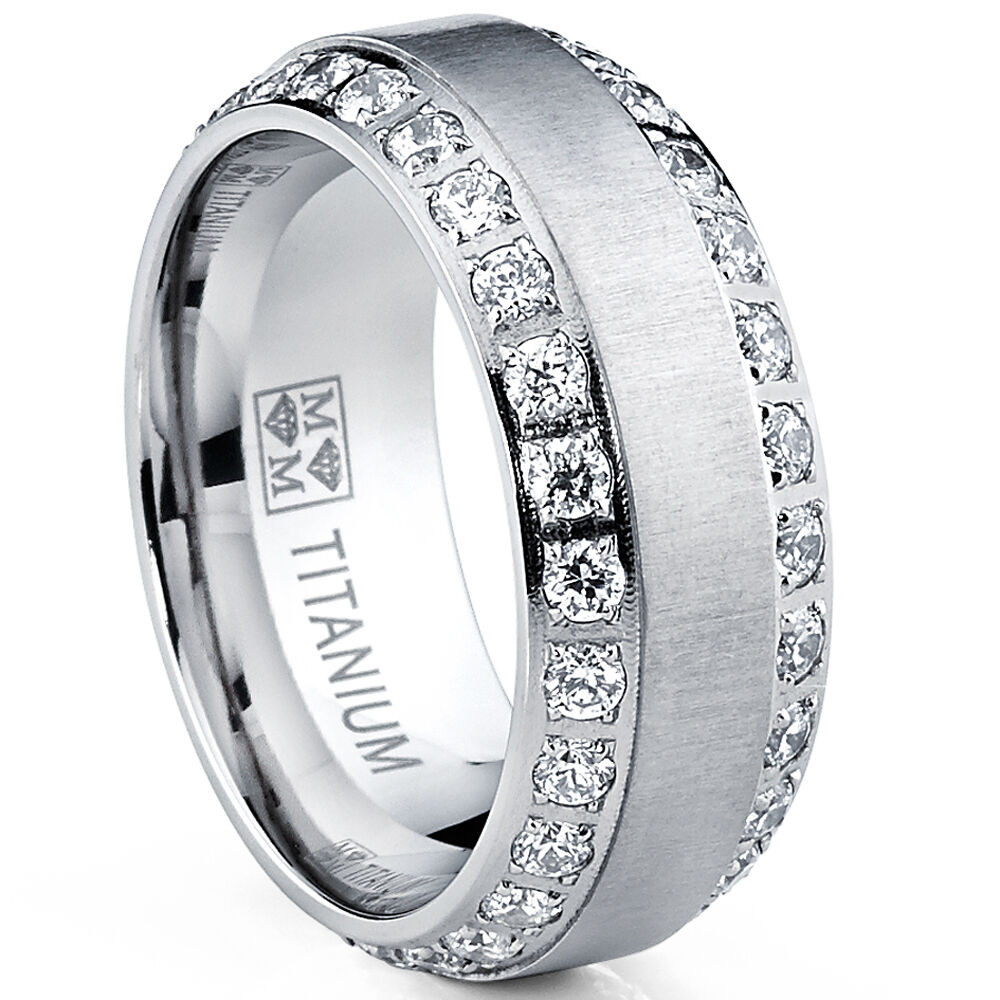 Guy Wedding Rings
 MENS OR WOMENS eternity TITANIUM LCS DIAMOND WEDDING BAND