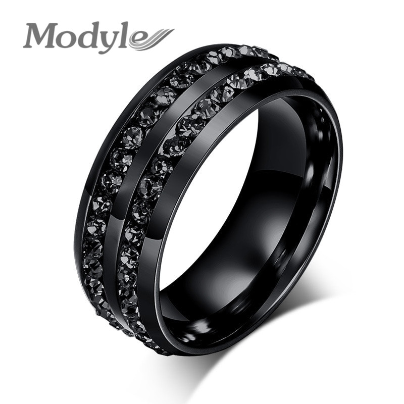 Guy Wedding Rings
 Modyle 2017 New Fashion Men Rings Black Crystyal Rings