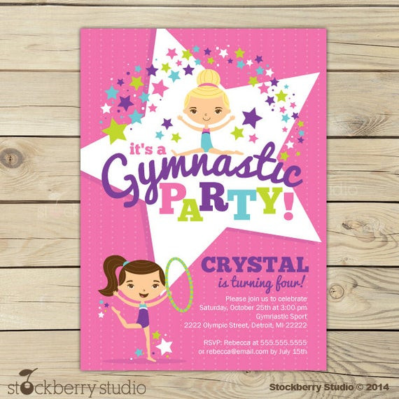 Gymnastics Birthday Party Invitations
 Gymnastics Invitation Printable Gymnastics Birthday Party