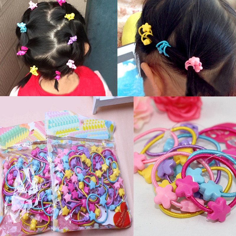 Hair Bands For Kids
 50pcs Pack Cute Children Elastic Hair Bands Kids Hair Ties