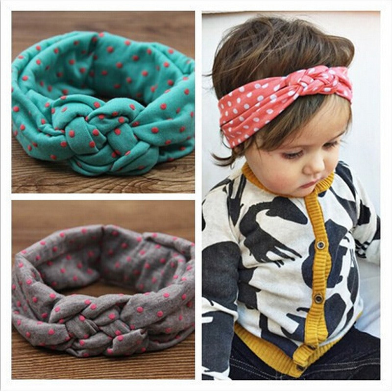 Hair Bands For Kids
 Soft Headwear Cross Hairband Turban Knitted Knot Headband