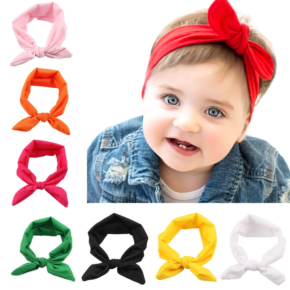 Hair Bands For Kids
 Fashion Girls Solid Color Headbands Newborn Infant Hair
