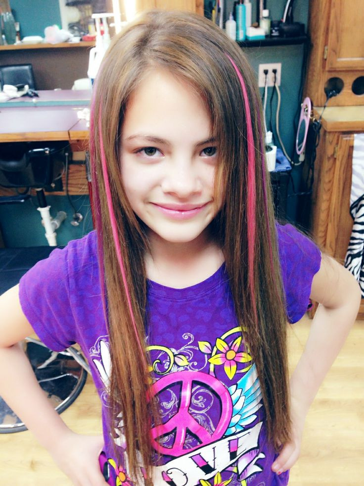 Hair Color For Children
 Kid hair Colored extensions glued in