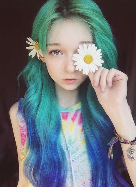 Hair Color For Children
 OMG Amazing turquoise green ombre hair color to blue