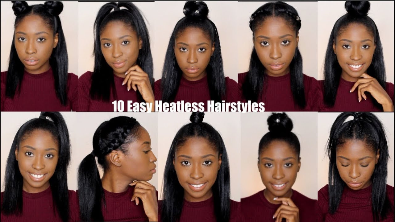 Hairstyles For Natural Straightened Hair
 10 Simple Quick and Easy Heatless Hairstyles For Straight