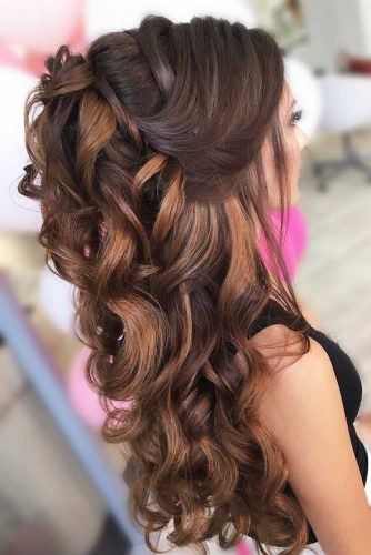 Half Up Half Down Curled Prom Hairstyles
 Try 42 Half Up Half Down Prom Hairstyles