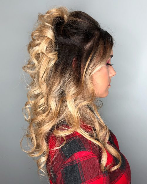 Half Up Half Down Curled Prom Hairstyles
 27 Prettiest Half Up Half Down Prom Hairstyles for 2020