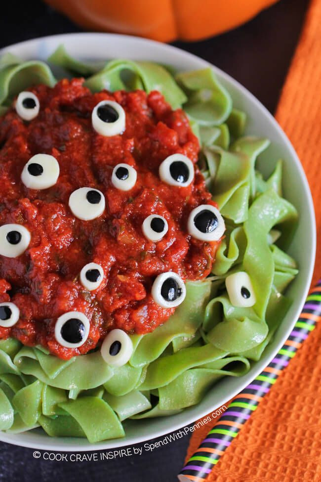 Halloween Dinner Recipes
 Eyeball Pasta Halloween Dinner Idea Recipe